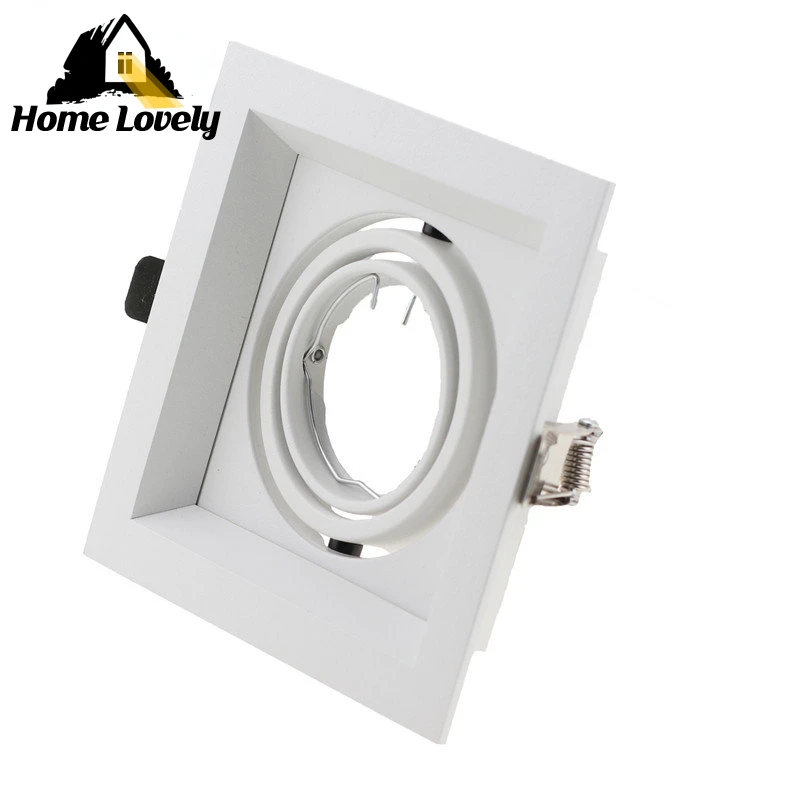 

Square White MR16 Housing GU10 Downlight Frame GU10 Module LED Downlight Fixture Ceiling Housing Led Spot Light Fitting