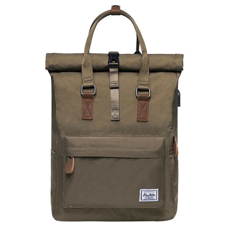 Simple Men Backapck Vintage Canvas Backpack Satchel Rucksack School Bag Travel Camping Bag High Capacity Laptop Notebook Bags