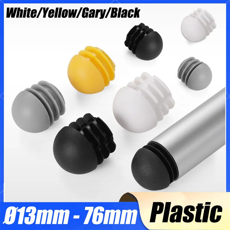 10/20/30Pcs 13mm~76mm Plastic Round Tube Plug Furniture Table Foot Tip Half Screw Caps Pipe Plug Lid Tube Hole Protection End