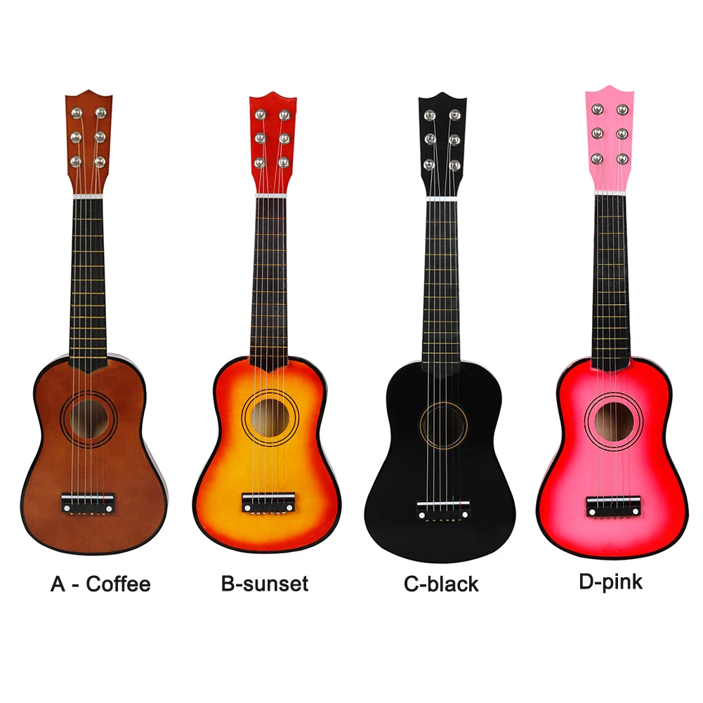 21 Inch Pro Basswood Ukulele Guitar with Picks 6 Strings Small Bass Acoustic Guitar Stringed Instruments Music Toy