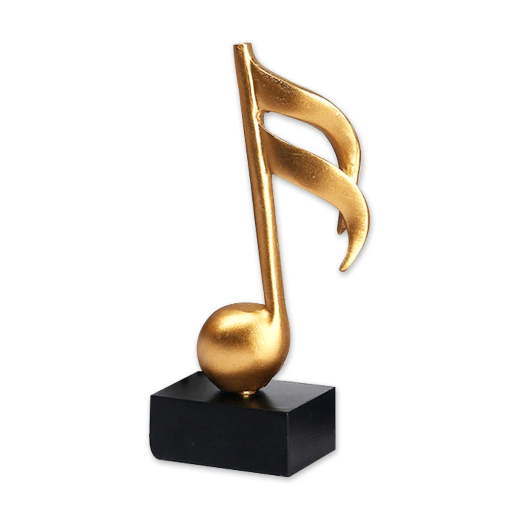 3 Pieces Music Note Resin Sculpture Musical Theme Desk Statue Decoration Collectible Ornament Musician Living Room