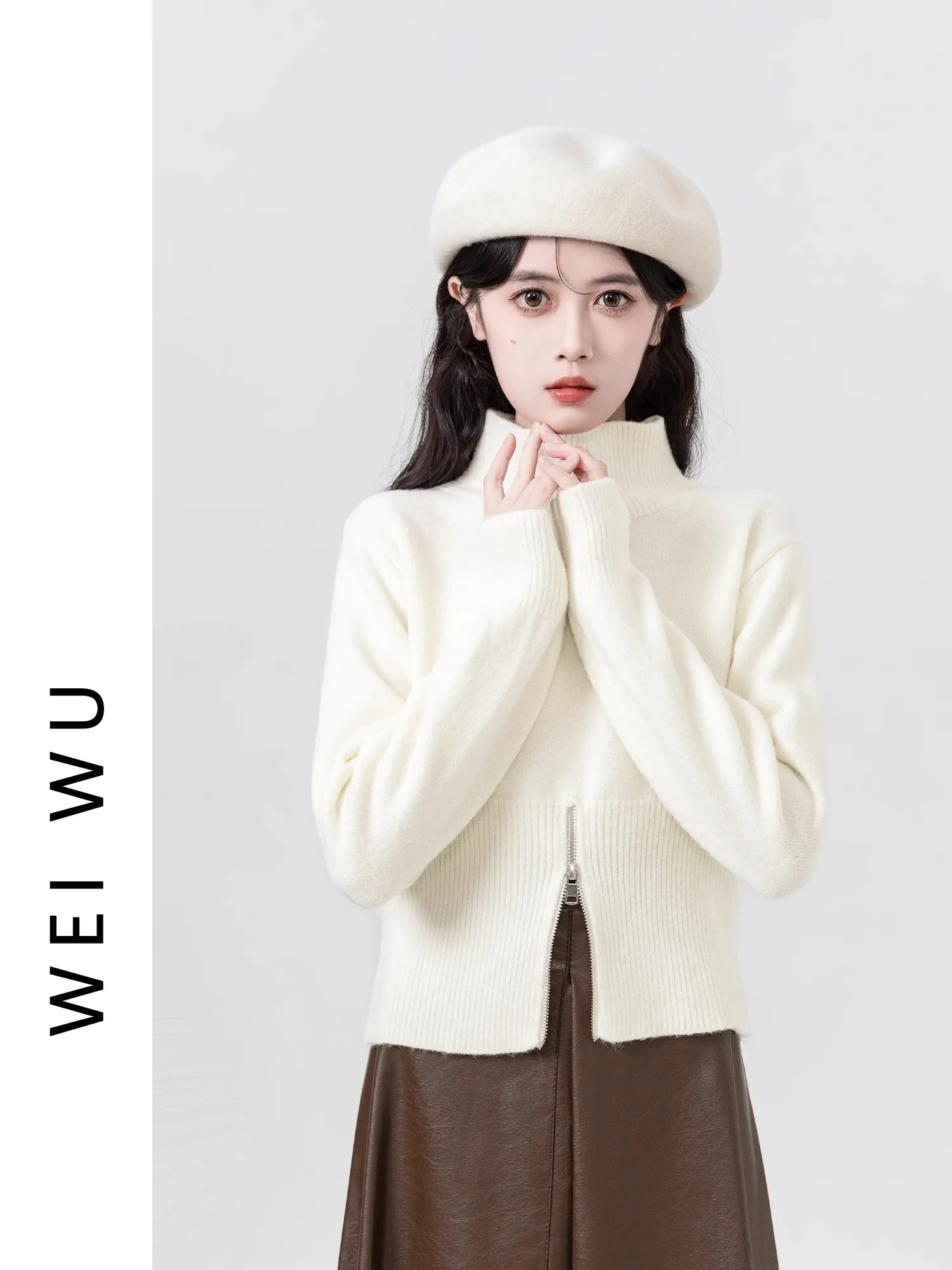Sweaters Jumpers Pullovers Woman 2000S Japanese Style Tops Multicolor Twisted Knot Western Turtleneck Fleece Art Woolens Knitted view 4