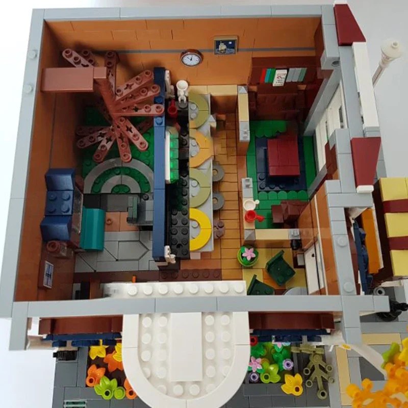 MOC-Blocos de Construção do Modelo Street View, Livraria Street Corner, Tijolos Técnicos, Montagem DIY, Brinquedos Famosos para Crianças, Presentes de Férias