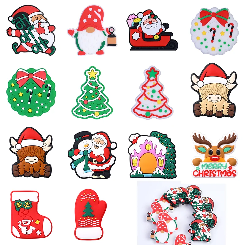 

10/20Pcs Silicone Beads Christmas Santa Claus Focal Beads Jewellery Making DIY Keychain Beaded Pen Bracelets Jewelry Accessories