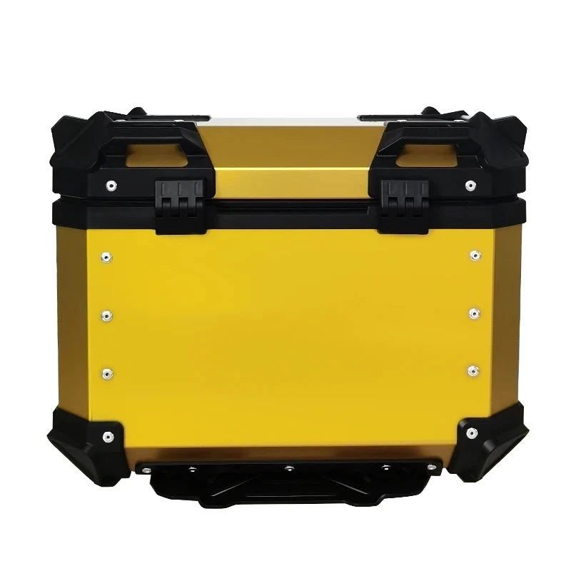 45L gold-colored motorcycle tail box, aluminum alloy material, customizable dark silver packaging available.