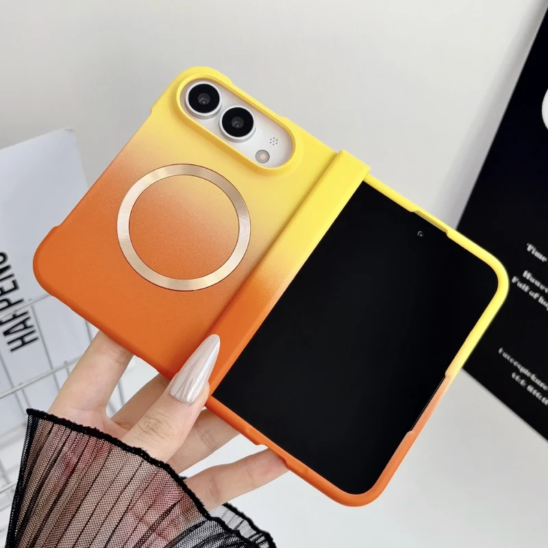 Gradient Color Magnetic Case For iPhone Duo For Magsafe Magnetic Wireless Charging Hard PC Shockproof Cover
