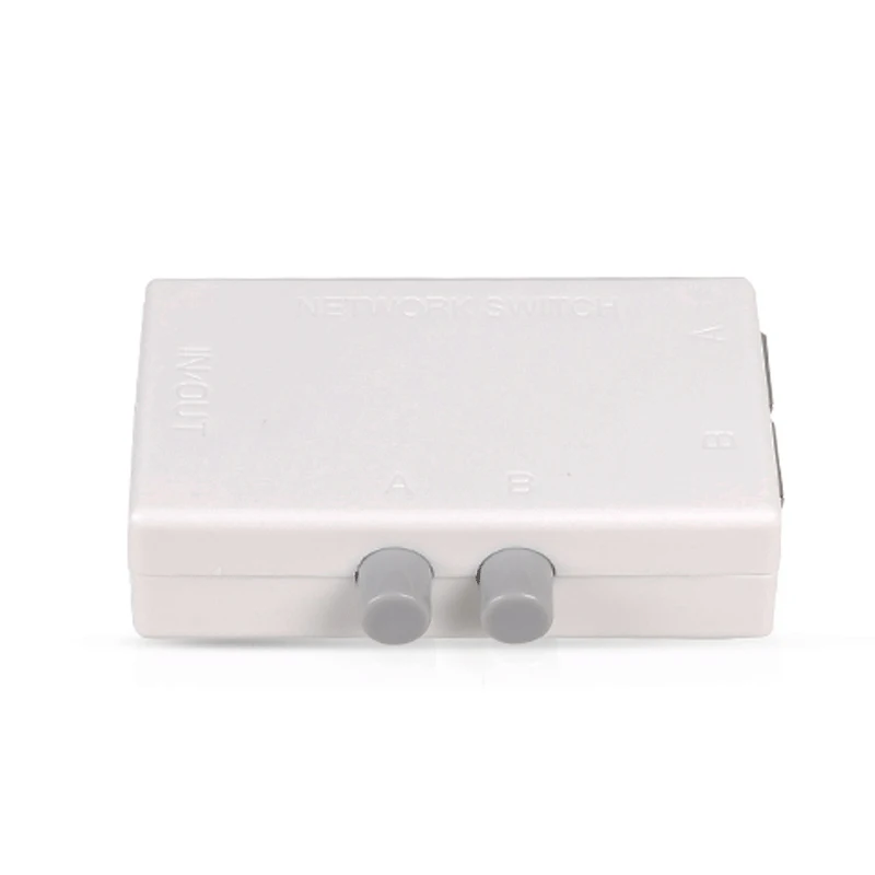Hochwertiger Kunststoff rj45 Netzwerk-Switch 2 Port LAN Ethernet Netzwerk Box Switcher rj45 Splitter Handbuch Sharing Switch Adapter