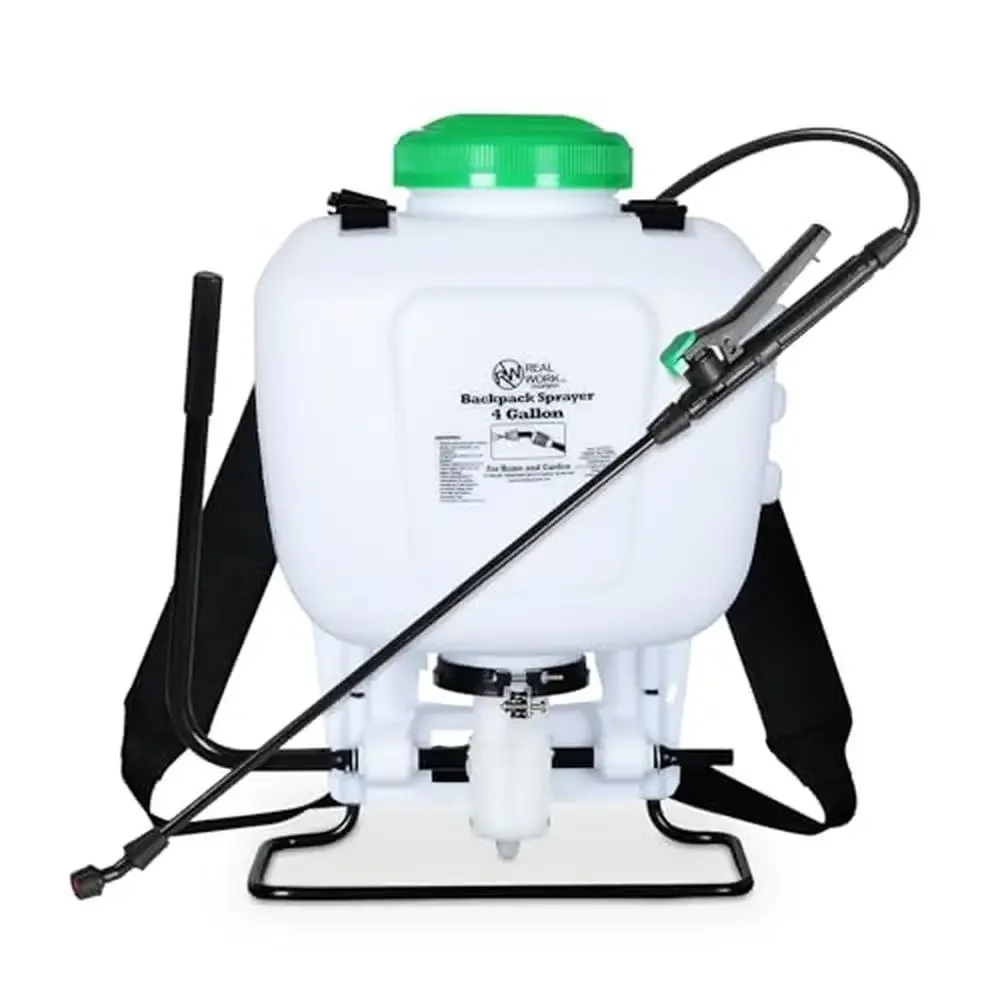 4 Gallon Backpack Sprayer Padded Shoulder Strap Pests Weeds Watering Garden Spraying Plants Translucent White High-efficiency