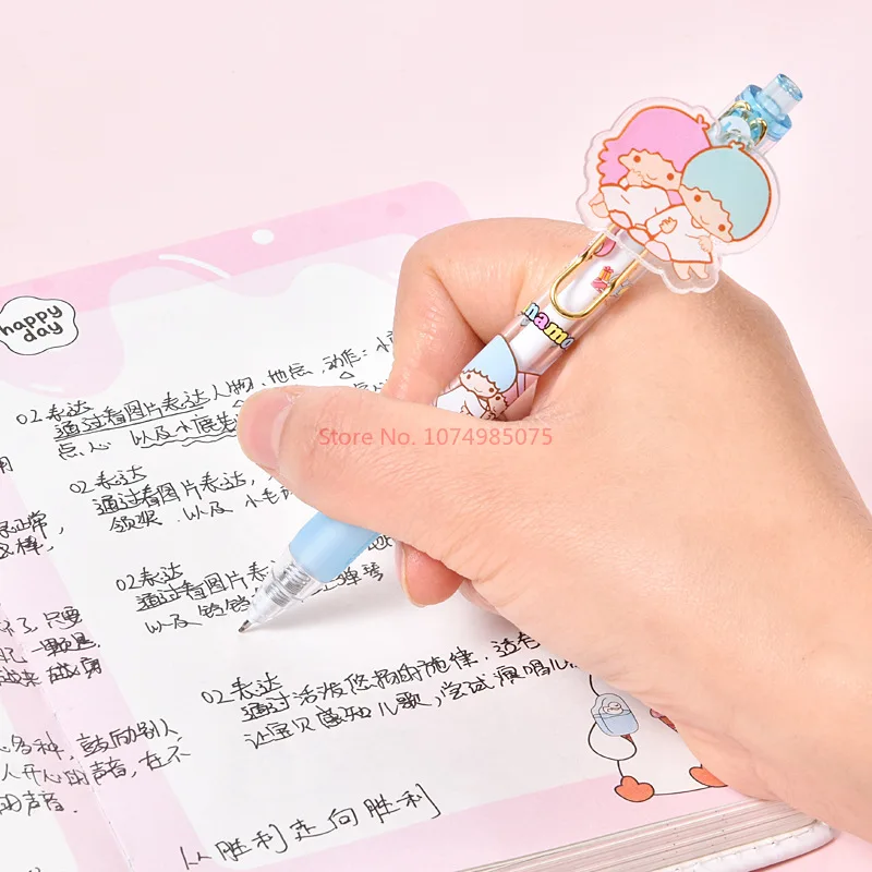 Imagem -05 - Sanrio Acrílico Gel Pen Olá Kitty Melodia Kuromi Patch Coração Escrita Papelaria Estudante Desenhos Animados Bonitos Atacado 36 Pcs