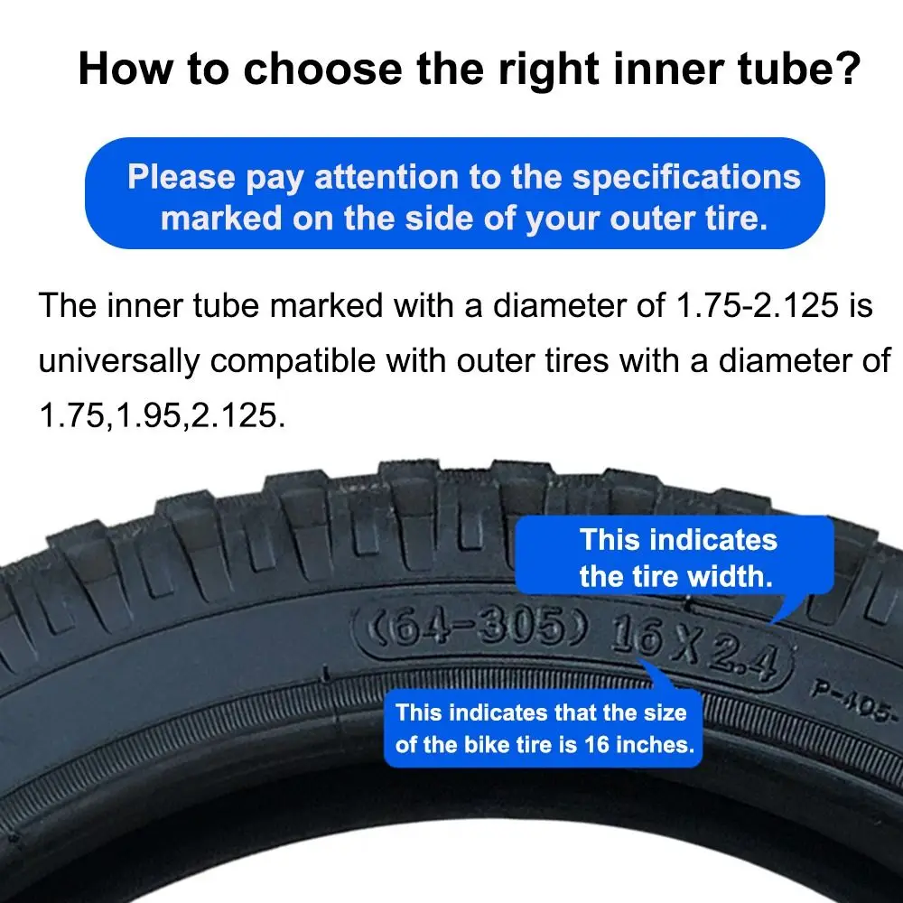 Bike Inner Tube For Mountain Road Bike 12-20inch Tyre Butyl Rubber Bicycle Tube Tire  Presta Valve Tube