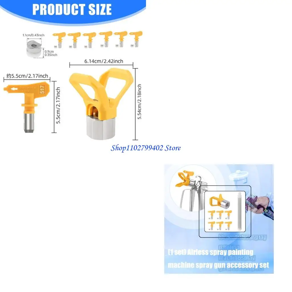 

547F Professional Airless Sprayer Nozzle With Filter Nozzle Seat Durability Corrosion Resistant Metal Plastic Accessories