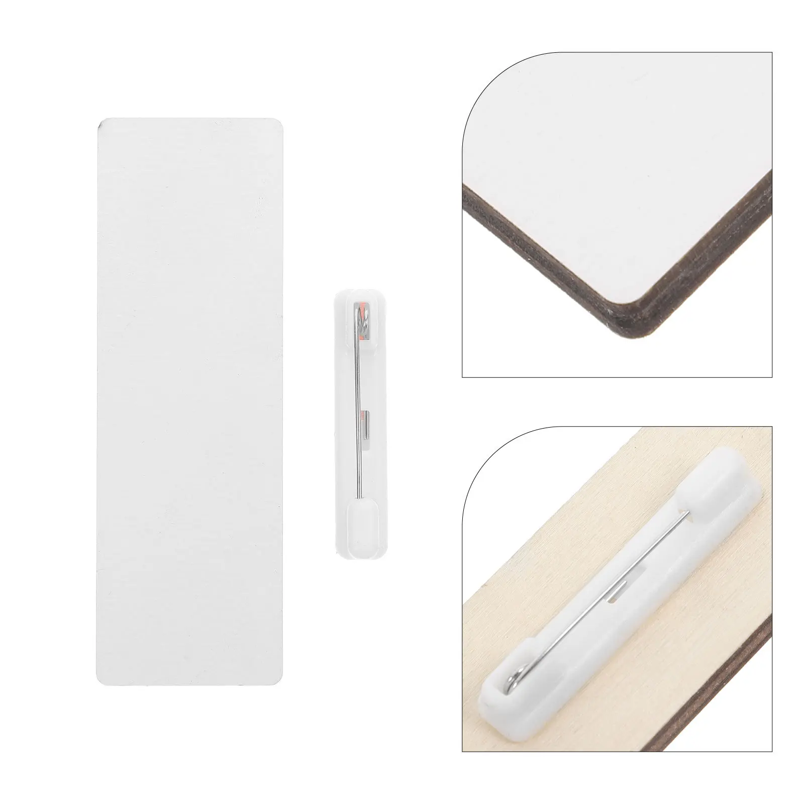 

10Pcs Blank Wooden Name Tags Clips DIY Reusable Name Badge Pins for Events Meetings School Corporate Identification Tags