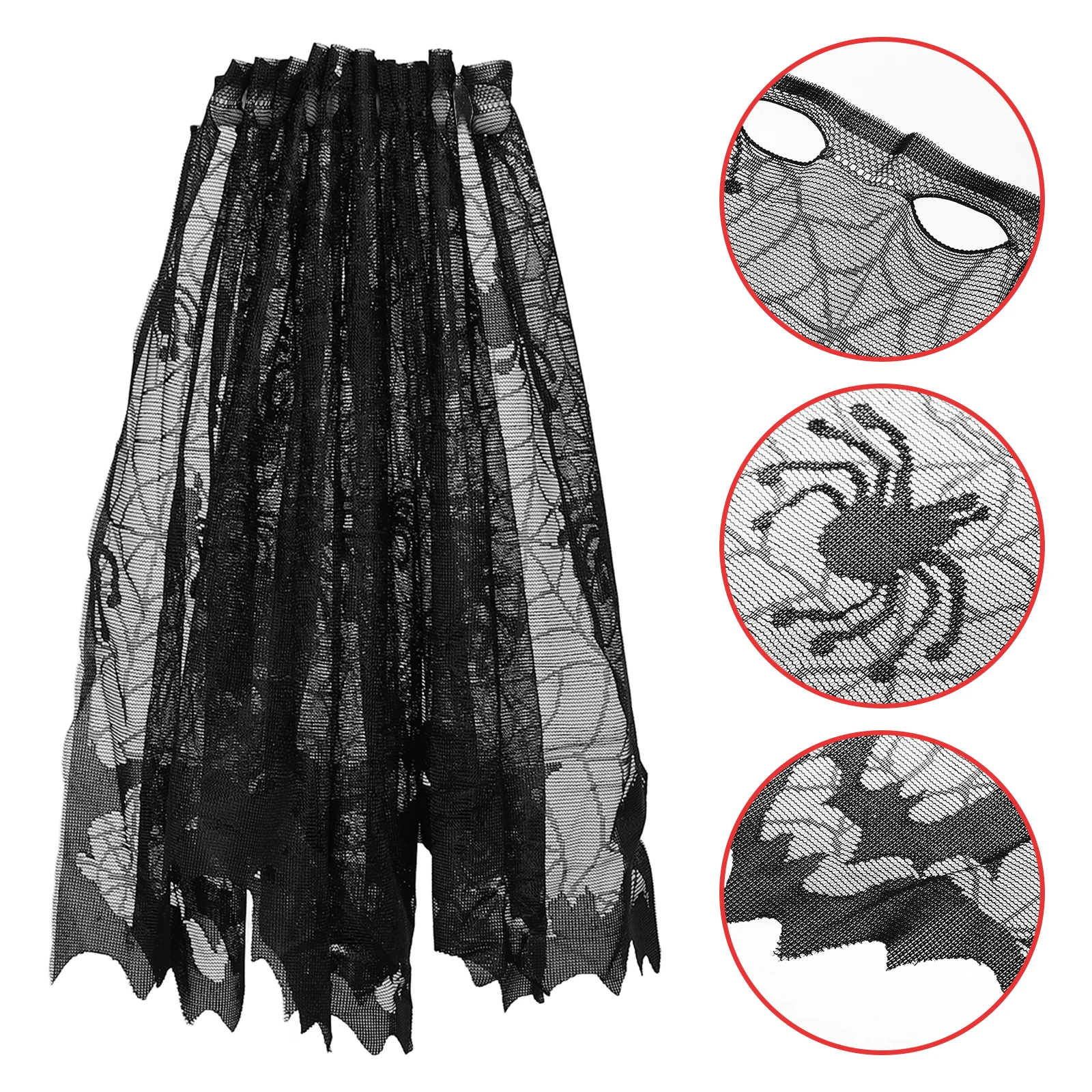 

Halloween Fireplace Cloth Decor Curtain Black Spider Web Window Door Fireplace Cloth Decor For Ghost Festival Party