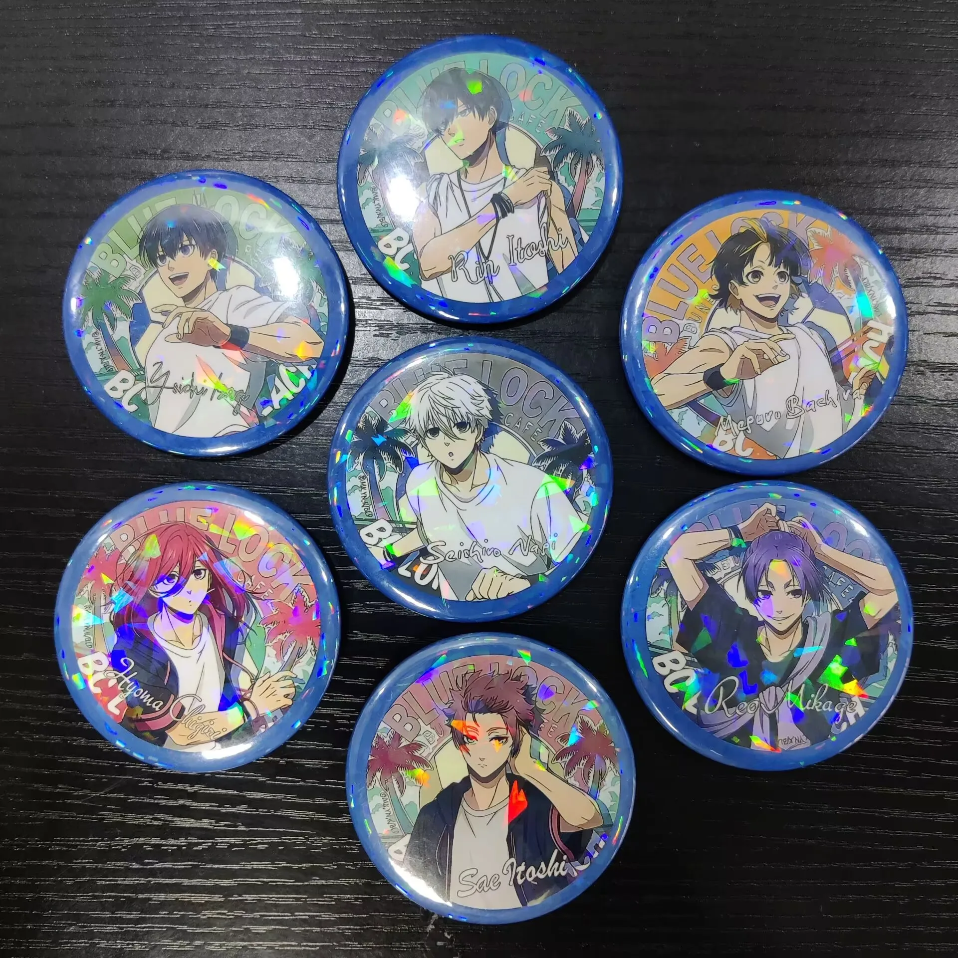 BLUE LOCK Hot Anime Figures Nagi Seishiro Mikage Reo Cosplay Metal Badge Itoshi Sae Character Bag Decor Pins Toy Fans Gift