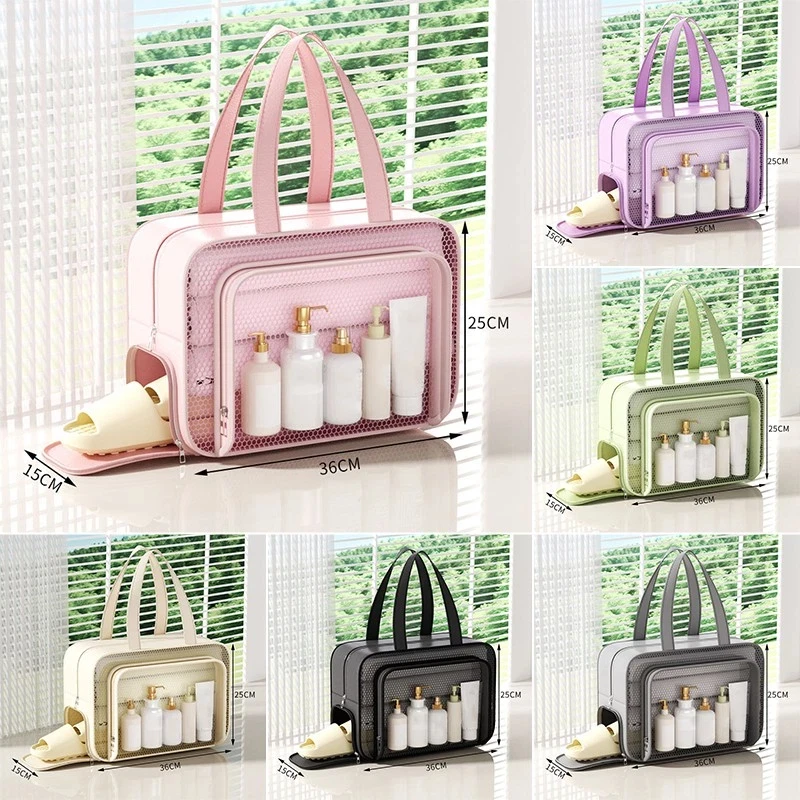 Toiletry Bag Lightweight Cosmetic Organizer Beach Tote Easy To Clean Makeup Bag For Beach Outdoors Travel