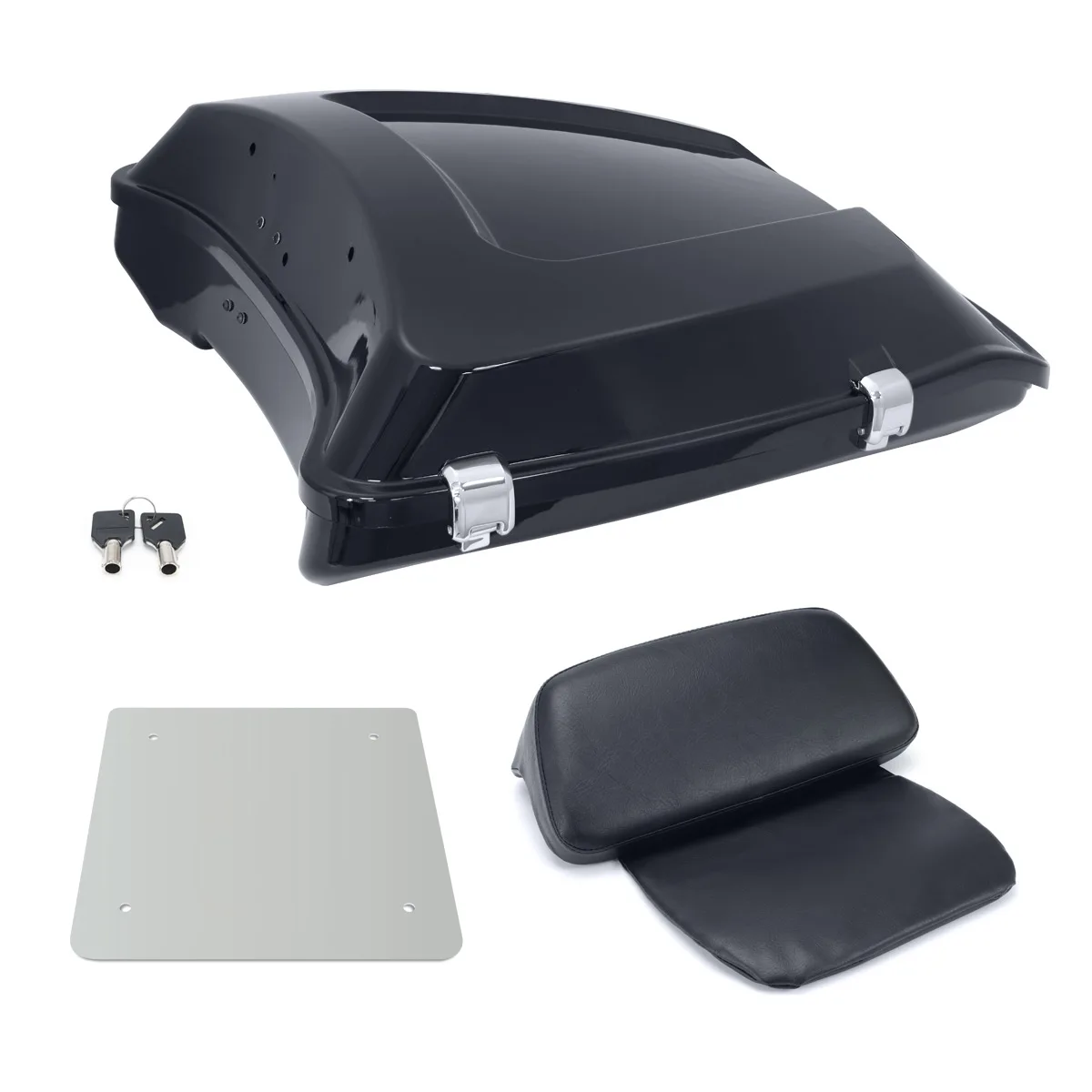 High quality ABS plastic Universal storage box trunk Tail Box Case Trunk  w/ Backrest Pad For Harley Touring Models 1997-2022