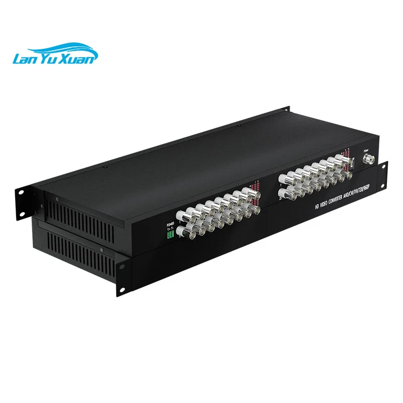 32 Channel 960P 720P CVI TVI AHD CVBS to Fiber Converter with RS485 Serial Data 1U Rack
