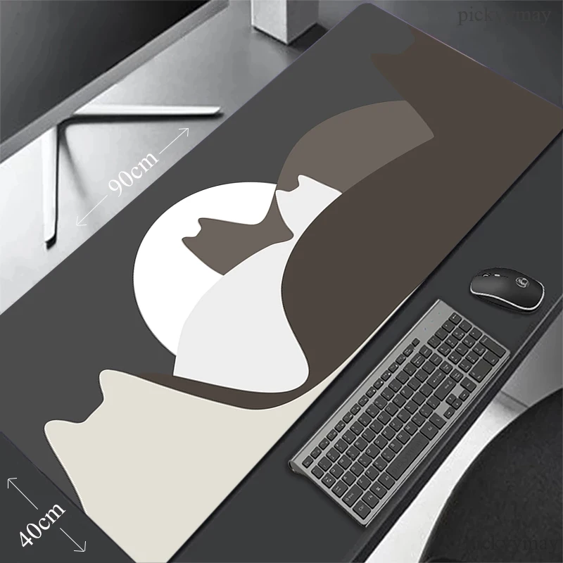 

Grey Mouse Pads Cute Cat Office Table Mats Computer Mousepad Company Big Deskpad 100x50cm Large Gamer Mousepads Mouse Mat