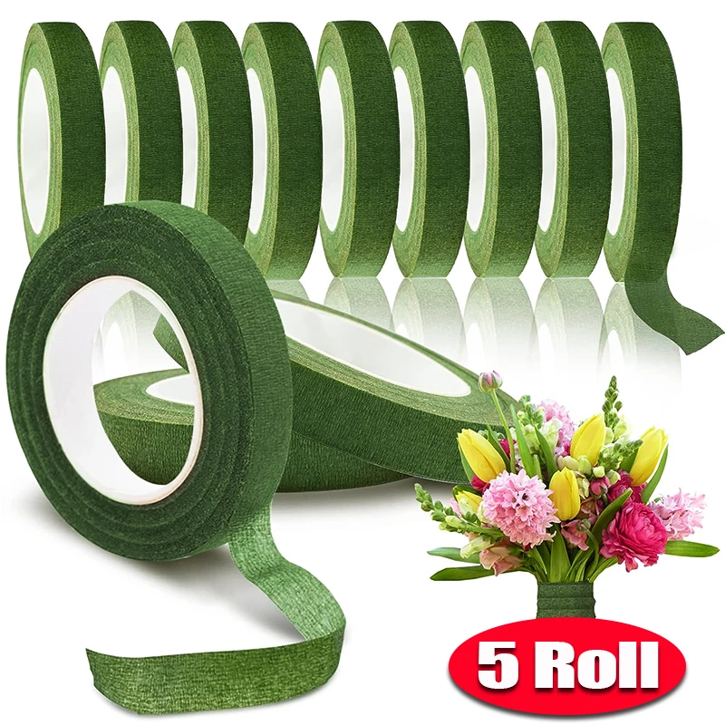 20m Floriculture Tape Self-adhesive Bouquet Floral Stem Paper Tape Stamen Wrapping Florist DIY Decorative Flower Wedding Supplie