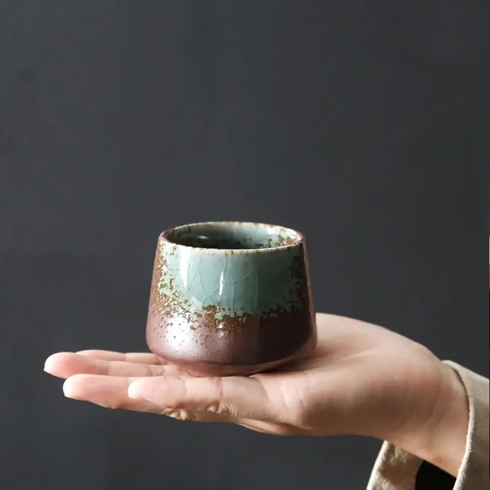 Retro Teacup Kiln Transformation Ceramic Coffee Cup Household Water Bowl Crude Pottery Creative Office Drinkware 200ML