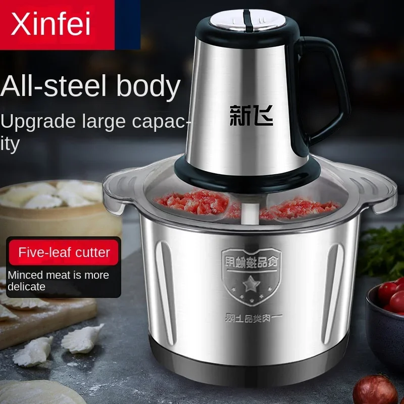 Xinfei-Máquina Multifuncional Elétrica De Macarrão, Triturador De Vegetais E Máquina De Cozinhar, Moedor De Carne, Totalmente Automático, 220V