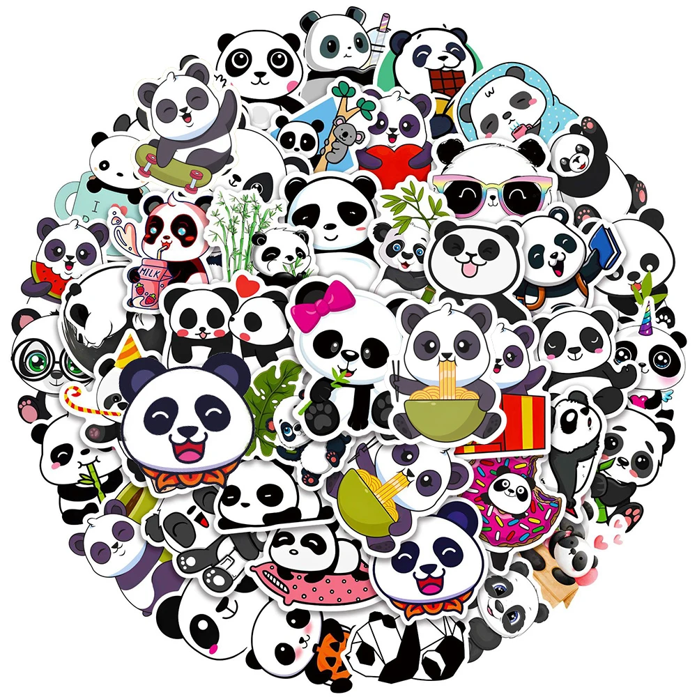10/30/50 Stück Lustige Niedliche Panda Tier Cartoon Aufkleber Kawaii Graffiti Sticker Skateboard Notizbuch Tagebuch Handy Graffiti Aufkleber Spielzeug
