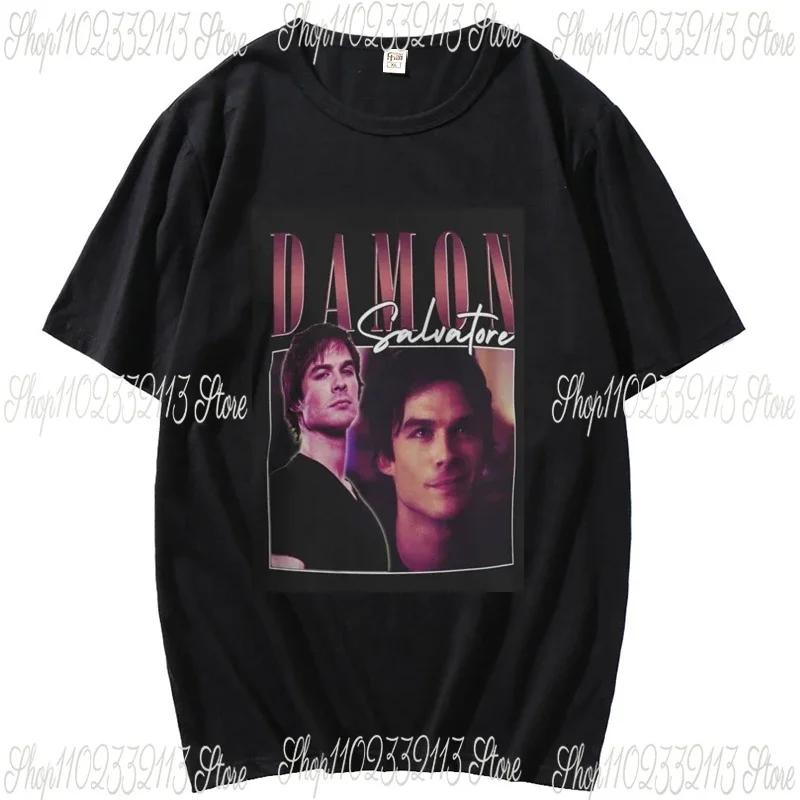 Damon Salvatore The Vampire Diaries Men's T Shirt  Short Sleeve Round Neck T-Shirts Summer Clothes