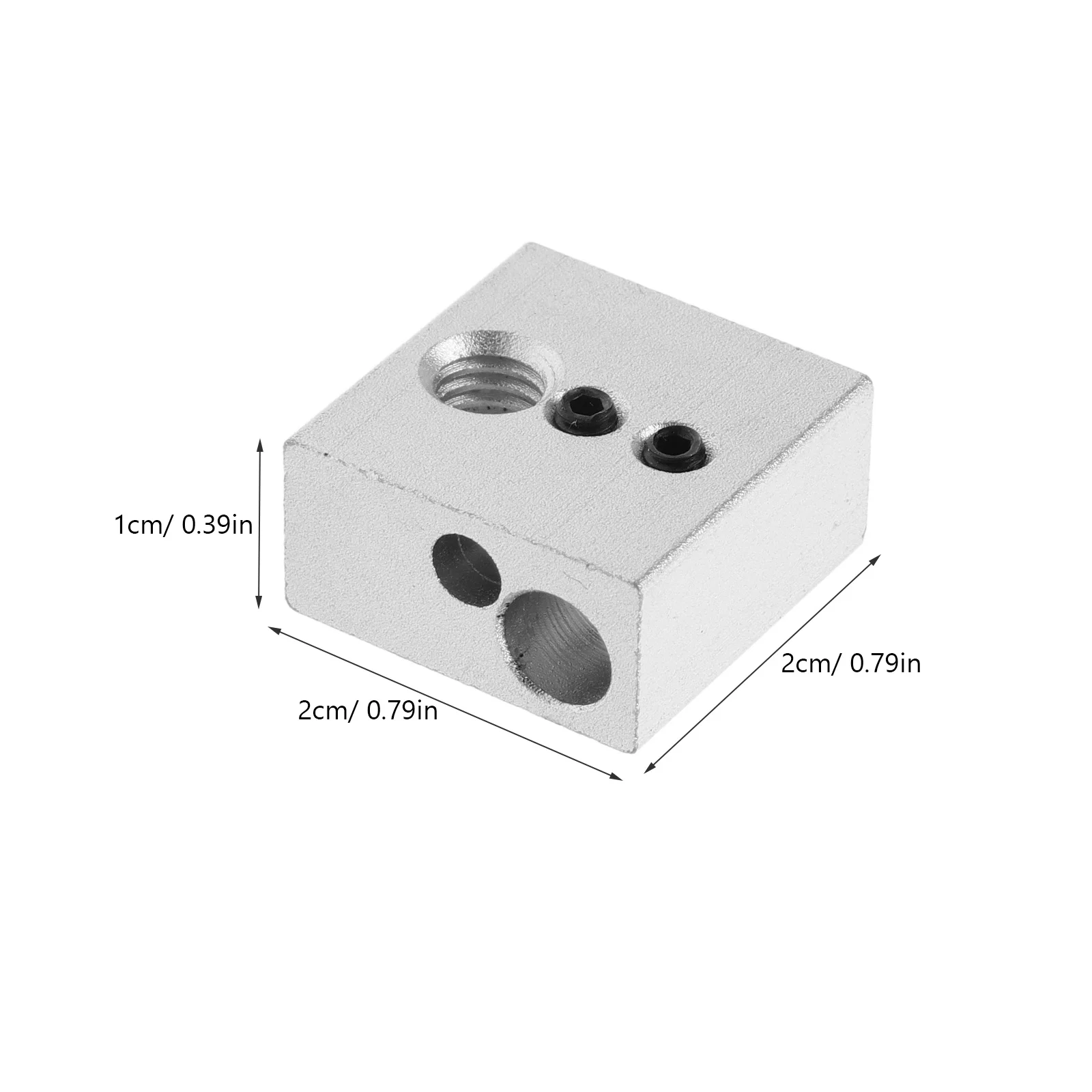 

5Pcs 3D Printer Heat Block Aluminum 3D Printing Heater Block Stable Performance for Extruder Parts Extruder Accessories