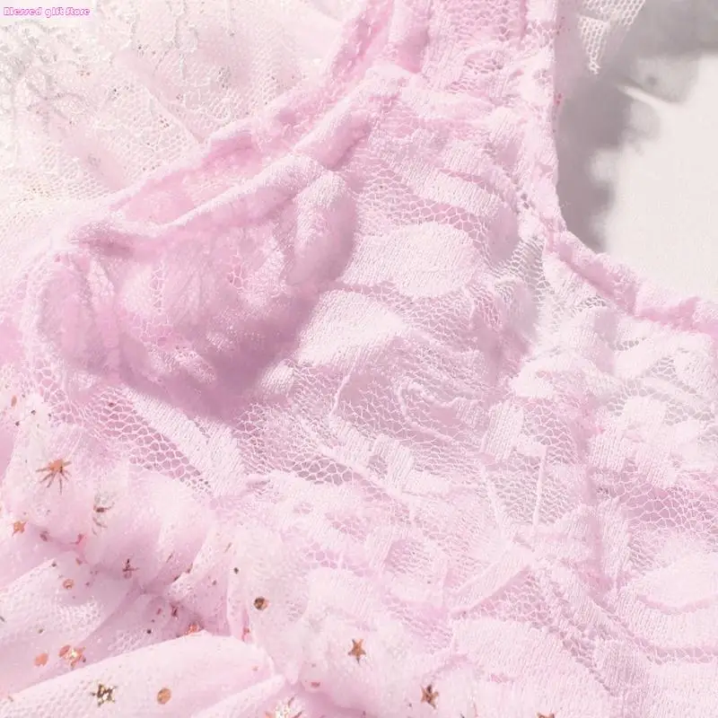 D0JC Comfortable Baby Girls Newborns Photography Dress Elegant Butterfly Lace Detail