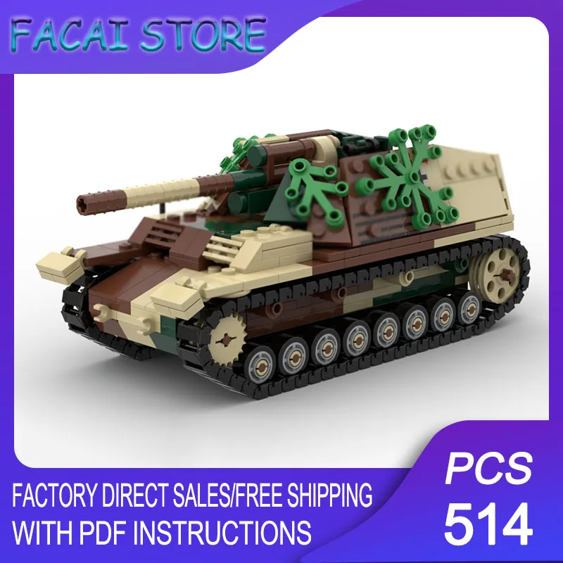 

Модель бронированной машины MOC, конструктор из строительных блоков, модель самоходной пушки Hummel, технологические блоки, подарок, рождественские игрушки, набор для самостоятельной сборки