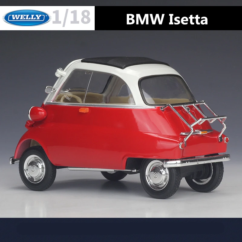 WELLY 1:18 BMW Egg Isetta Alloy Car Model Diecasts Metal Toy Vehicles Car Model Simulation Collection Childrens Gifts Decoration