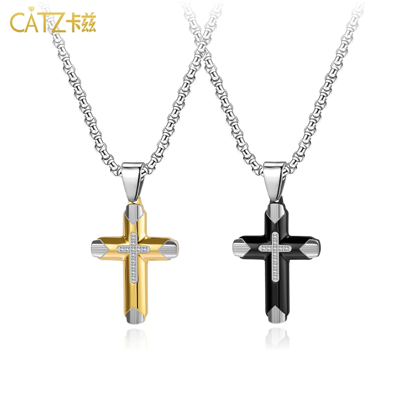 

Zircon Cross Pendant Stainless Steel，Exquisite Small-Sized Anti-Allergy And Waterproof Pendant, Suitable For Both Men And Women