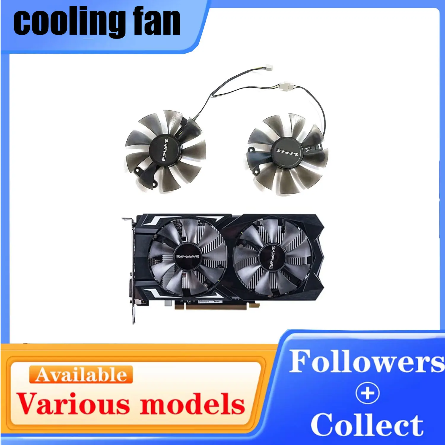 New GA91S2H 4PIN 85MM RX560 550 GPU Cooler for Sapphire RX560 RX 460 550 Graphics Card Replacement