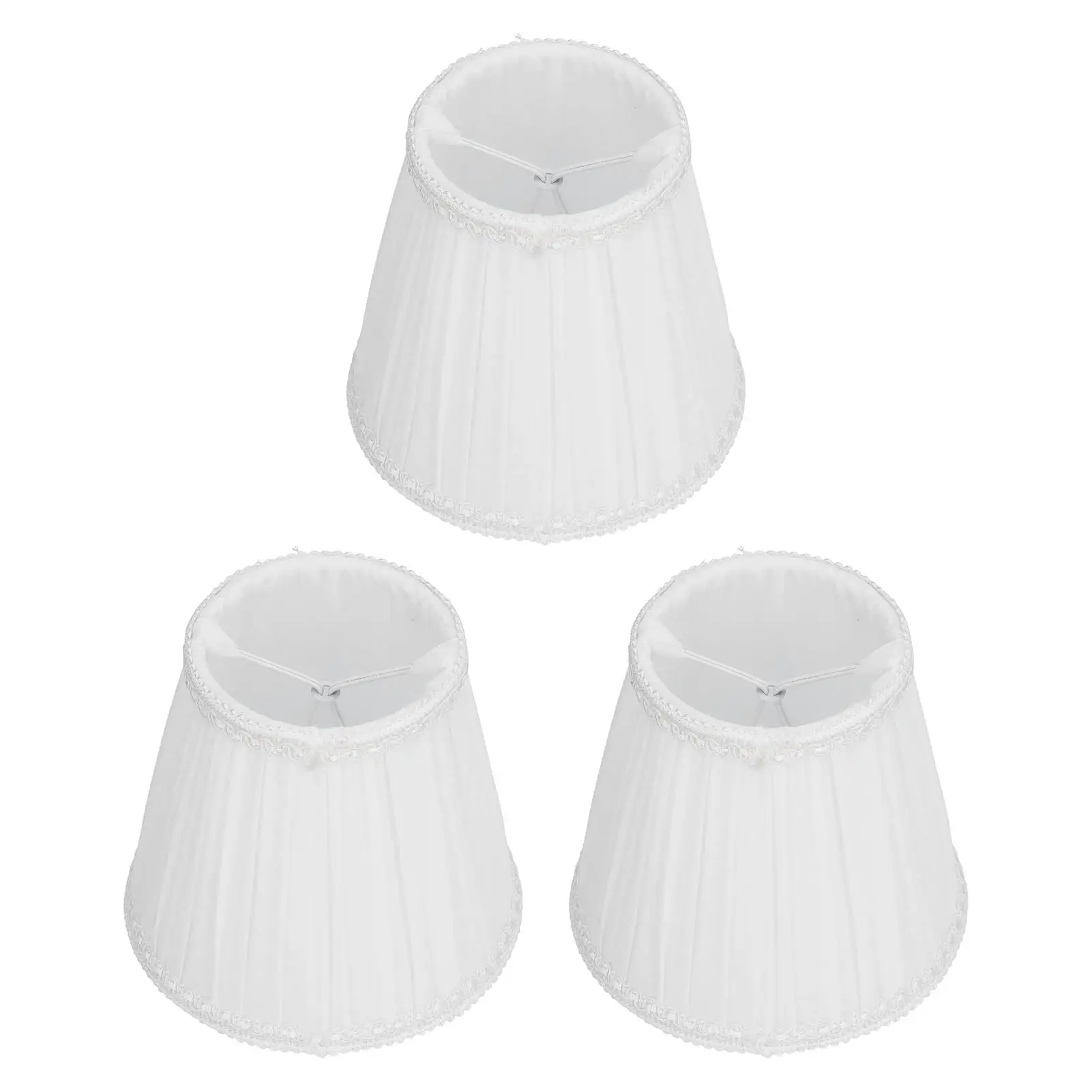 3Pcs E14 Modern Fabric Lampshade Set - Chandelier, Table & Floor Light Cover for Home Bedroom Decor