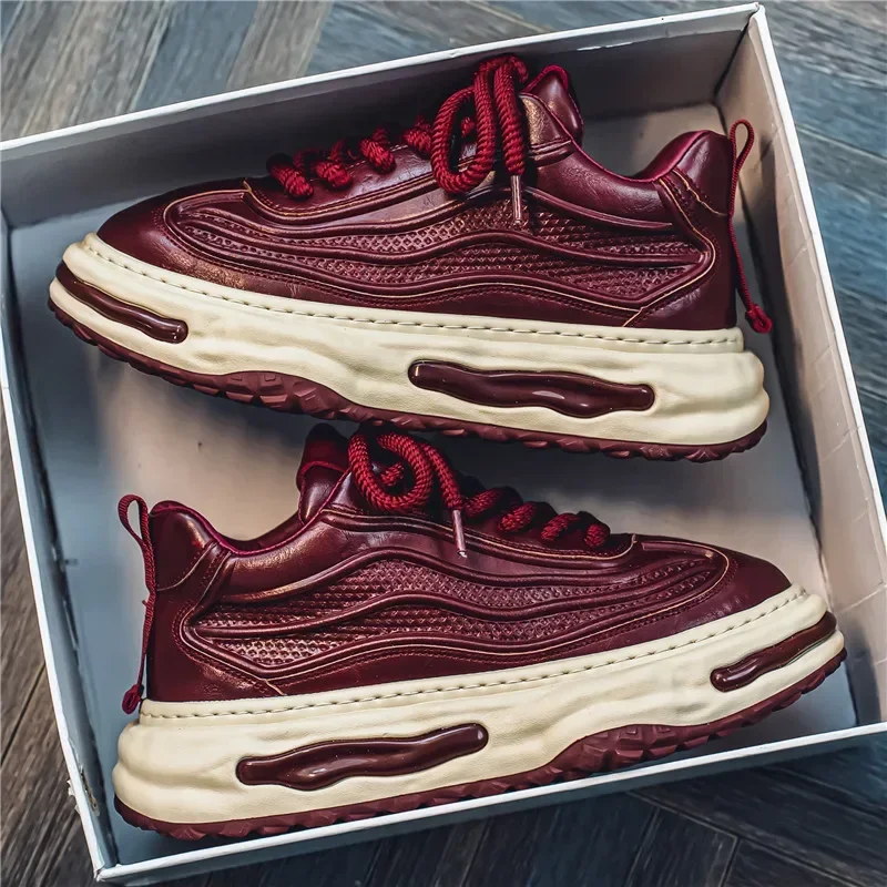 

2024, зимняя новая мужская обувь, высокие повседневные кроссовки, изысканный дышащий верх, эластичная толстая нескользящая подошва, мужская оригинальная обувь