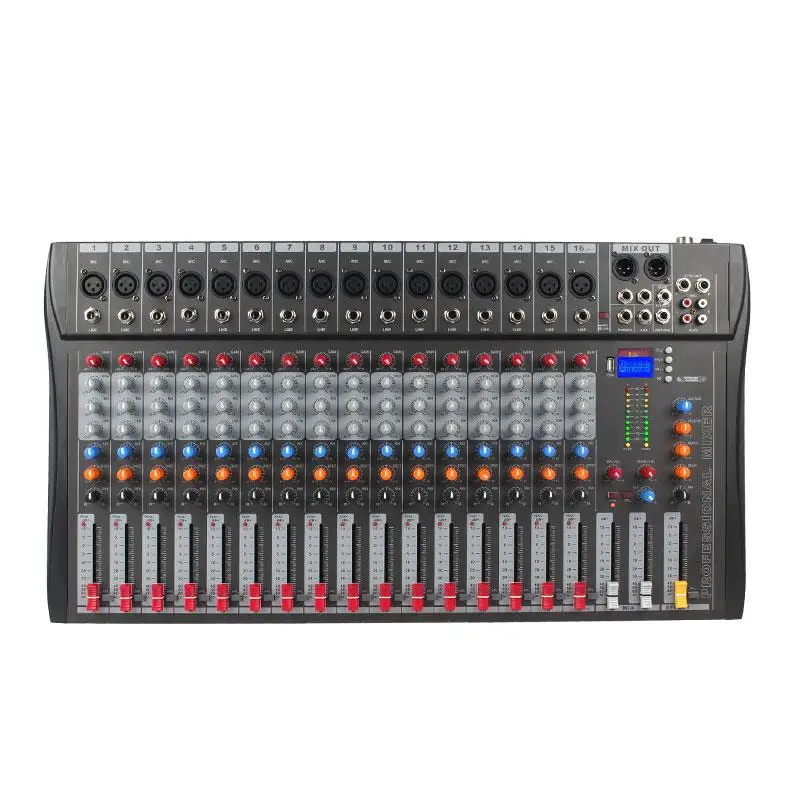 

Pro 16 Channels Audio Mixer Amplifier With USB for Micofone Home Karaoke Speaker DJ KTV Party Stage Church Show BT PA System