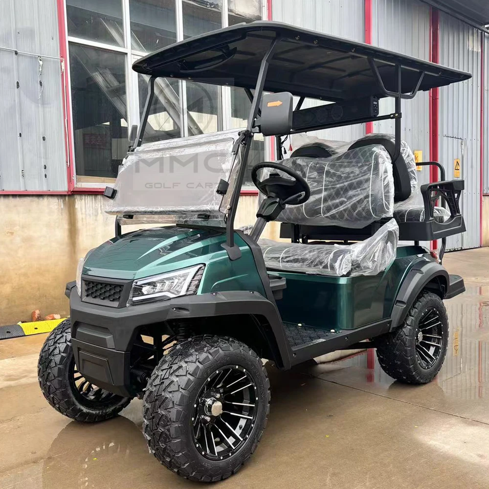 Voiture de club de tourisme de chariot de golf de chasse électrique, batterie au lithium, moteur à courant alternatif 72V 5kw, lancée 4 places, 2024 diversifiée, fabriquée en Chine