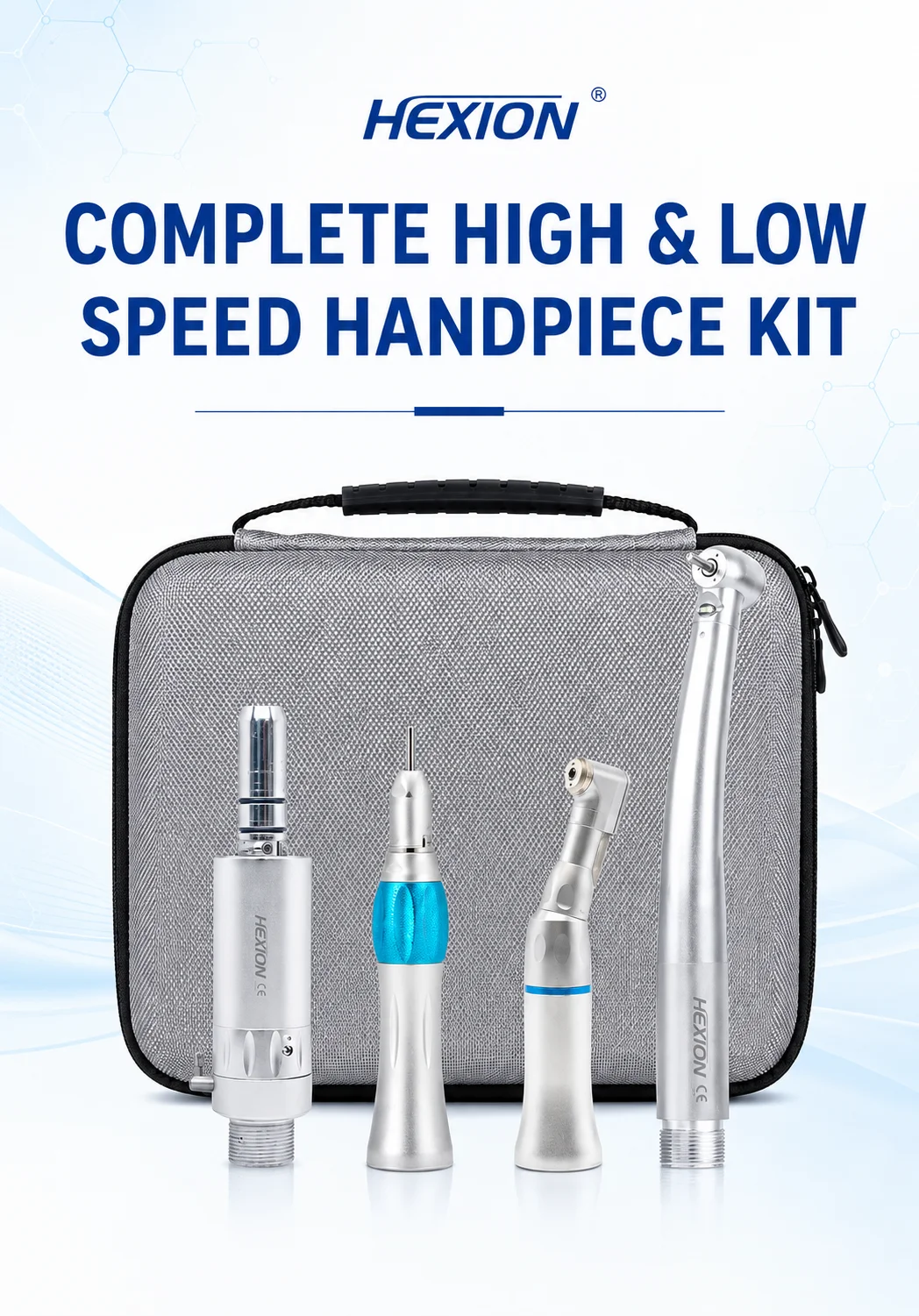 HEXION 1-5 Stück/Set LED Hochgeschwindigkeits-Dentalhandstück N-Tape-Kit mit E-Generator, Drehmomentkopf & Druckknopf -3 Wassersprühfunktion 2/4 Löcher – Detail 1