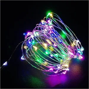 LED Fairy Copper Wire String Light com bateria, guirlanda lâmpada, decoração do feriado, Natal, casamento, festa em casa, 3 modos, 20pcs 12 principais vendas luminaria parede corda - №10