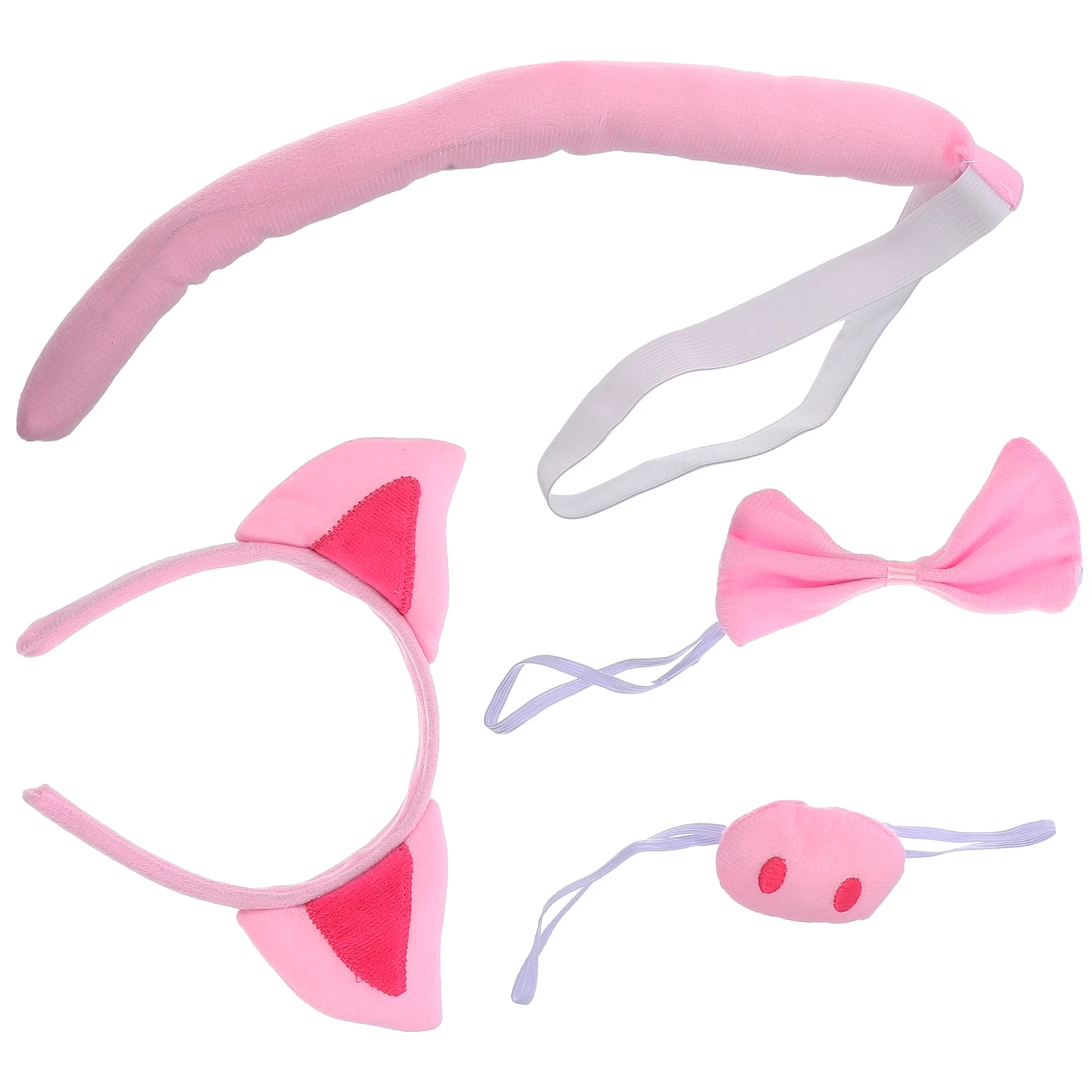 1 set 1 Set Pig Ear Headband Nose Tail Bow Tie Costume Accessories For Halloween Party Cosplay Animal Ears Decor Pig Props