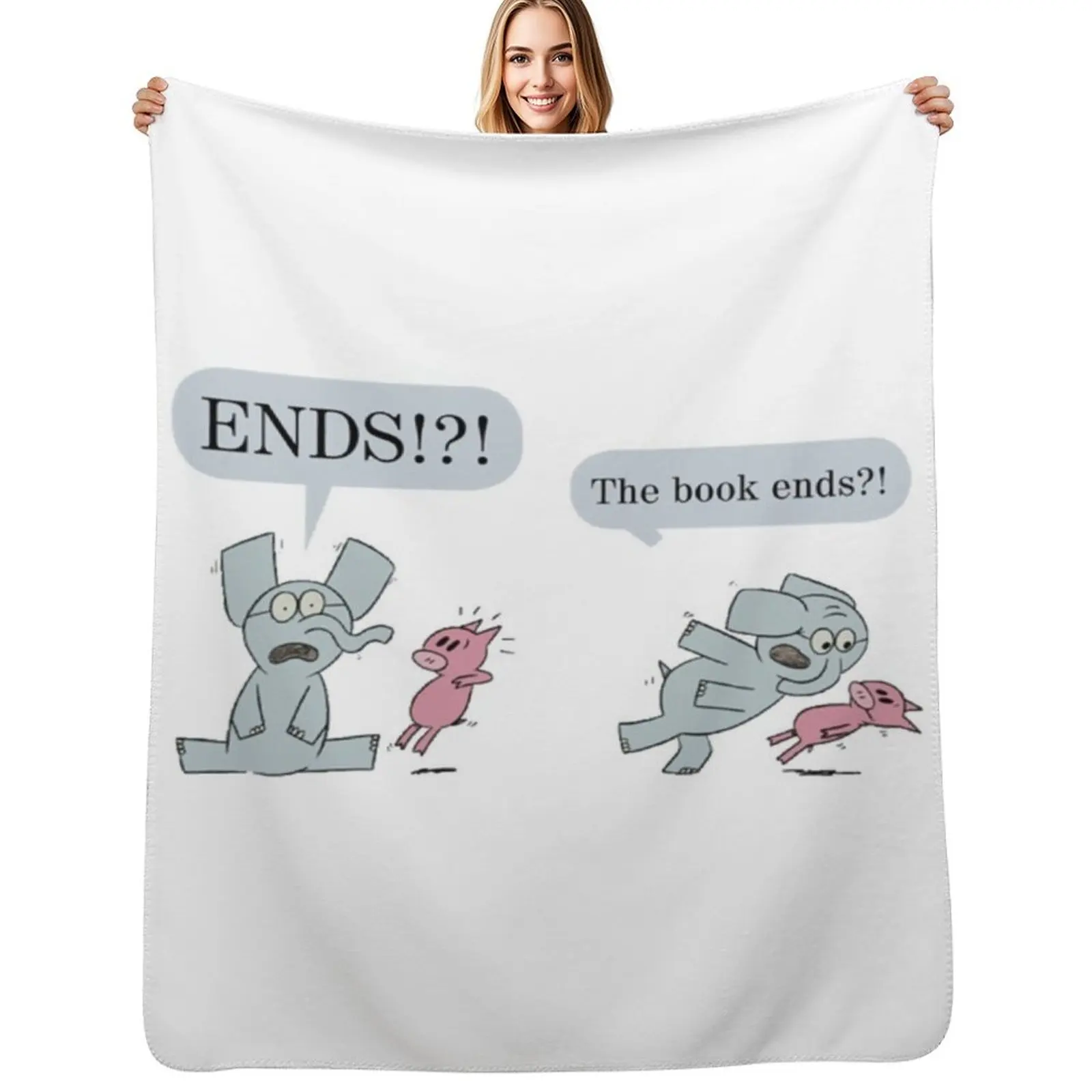 

Elephant and Piggie Classic Throw Blanket Soft Big Personalized Gift Bed covers Shaggy Blankets