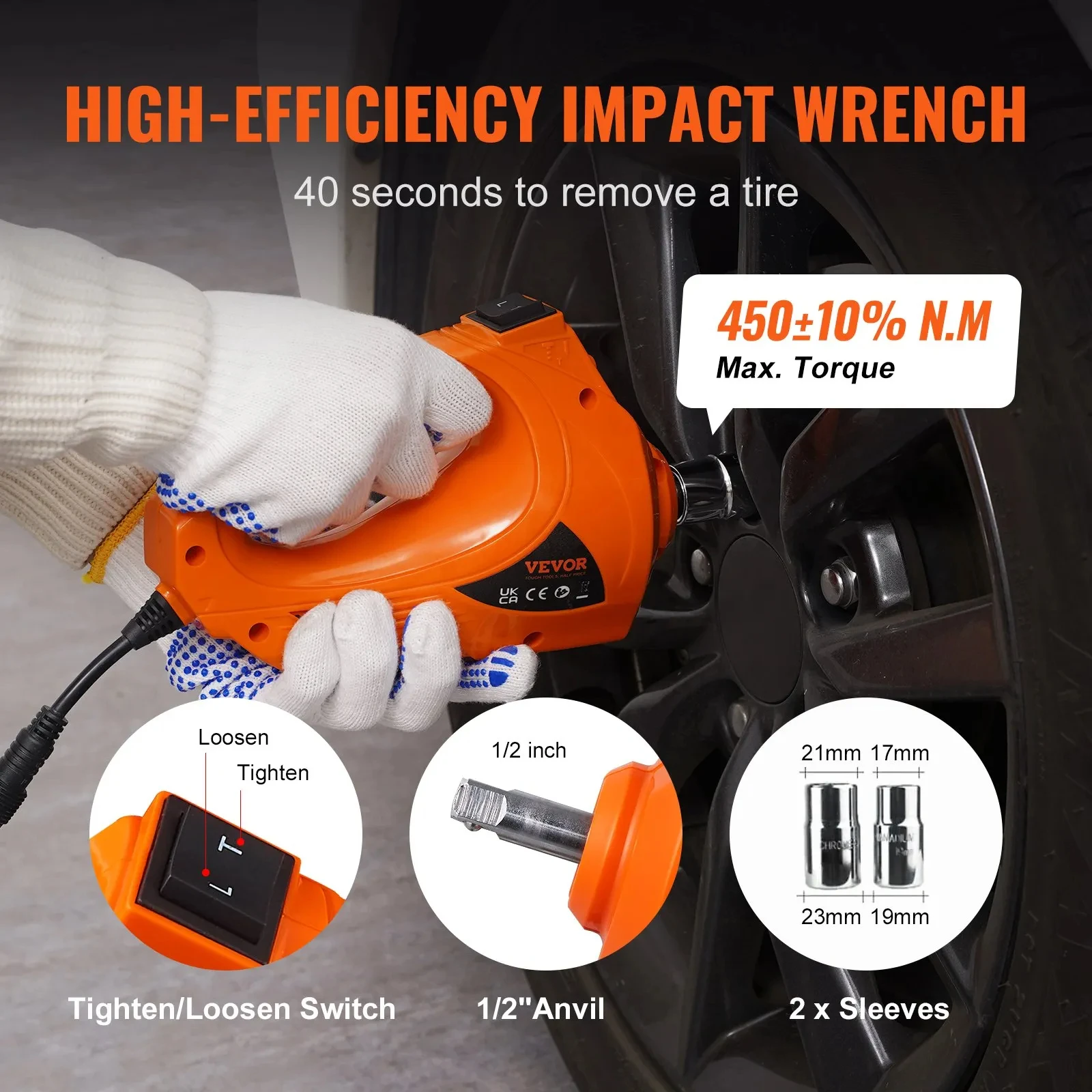 

SIHAO 5-Ton/11023 Electric Hydraulic Car Jack Kit with Impact Wrench & Tire Inflator for SUV, Truck, Sedan - Quick Tire Change