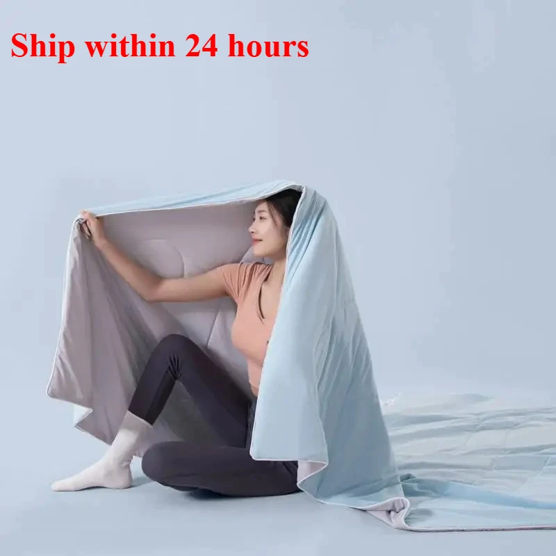 

2025 class A solid color simple nylon cool ice cream summer quilt machine washable washed summer quilt single piece
