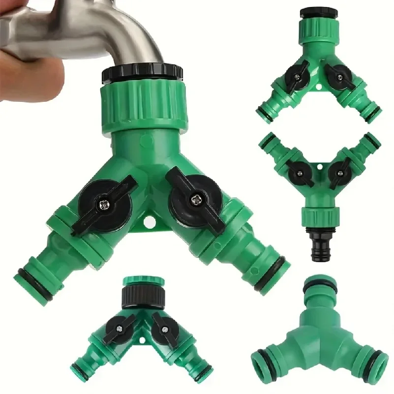 1Pc Y-Shaped Connector for Garden Hose Faucet, Suitable for Two-Way Diverter Adapter, Practical Household Gadget