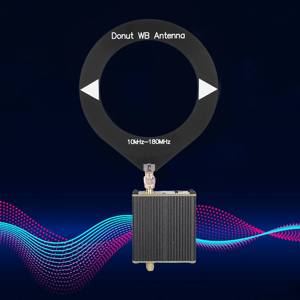 Donut Broadband Antenna with Low Impedance Converter Donut Antenna Frequency 10kHz-180MHz for SDR Walkie Talkie