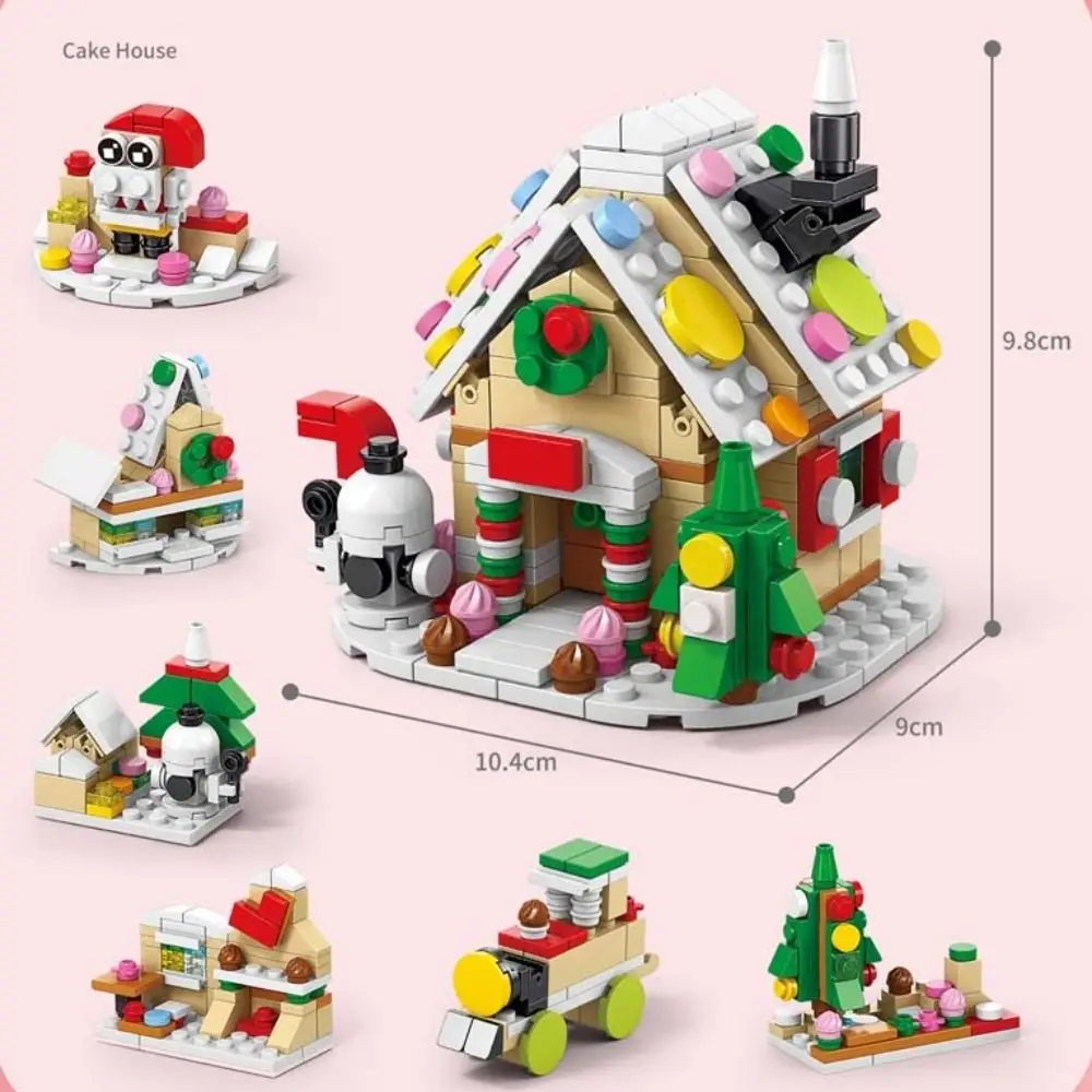 Natale Natale Blocchi di costruzione Set Assemblaggio Mini casa Mini casa Modello fatto a mano Mattoni fai da te Giocattoli Asilo