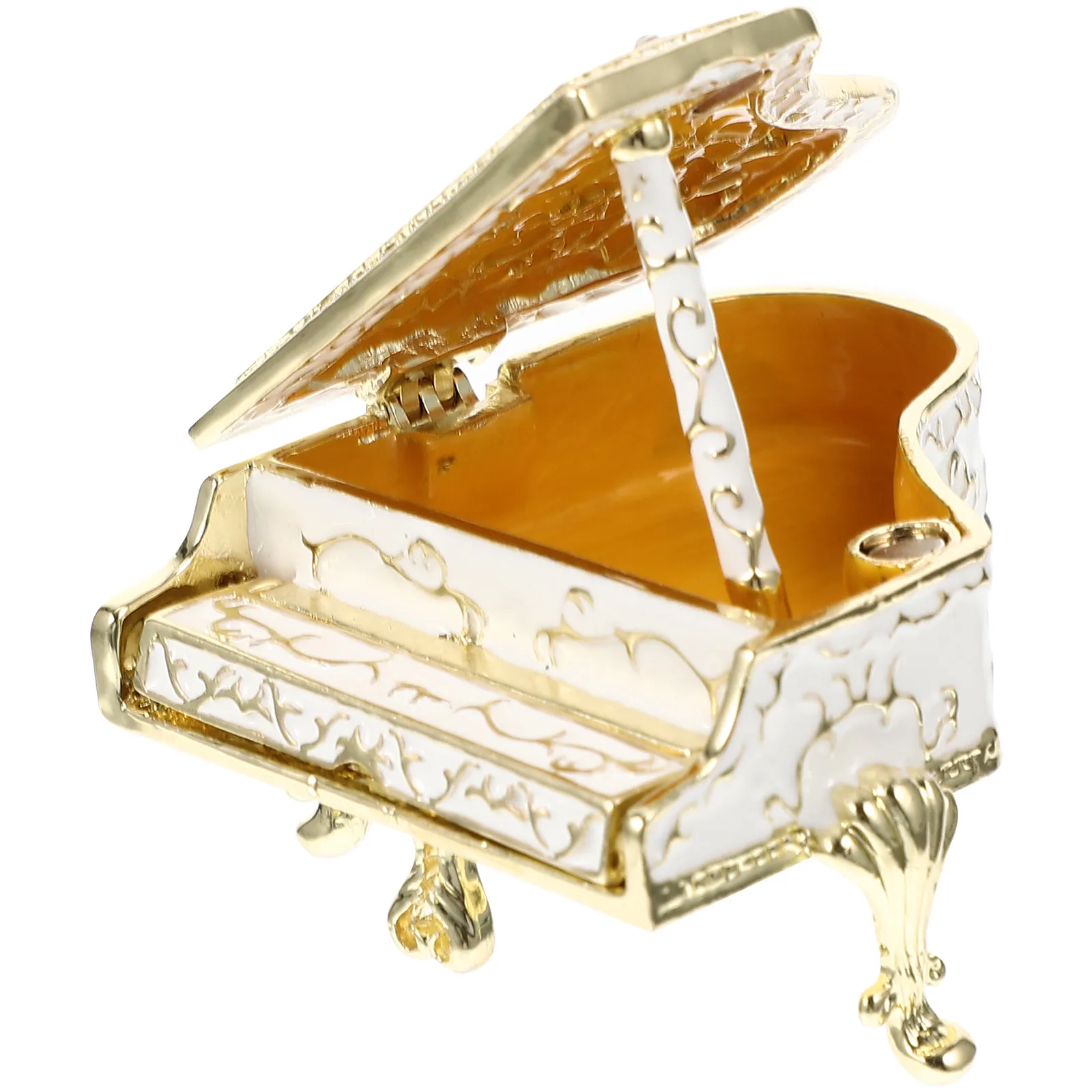 Enamel Jewelry Storage Box Piano Shape Exquisite Design Jewelry Organizer Ring Necklace Holder Decorative Gift Box