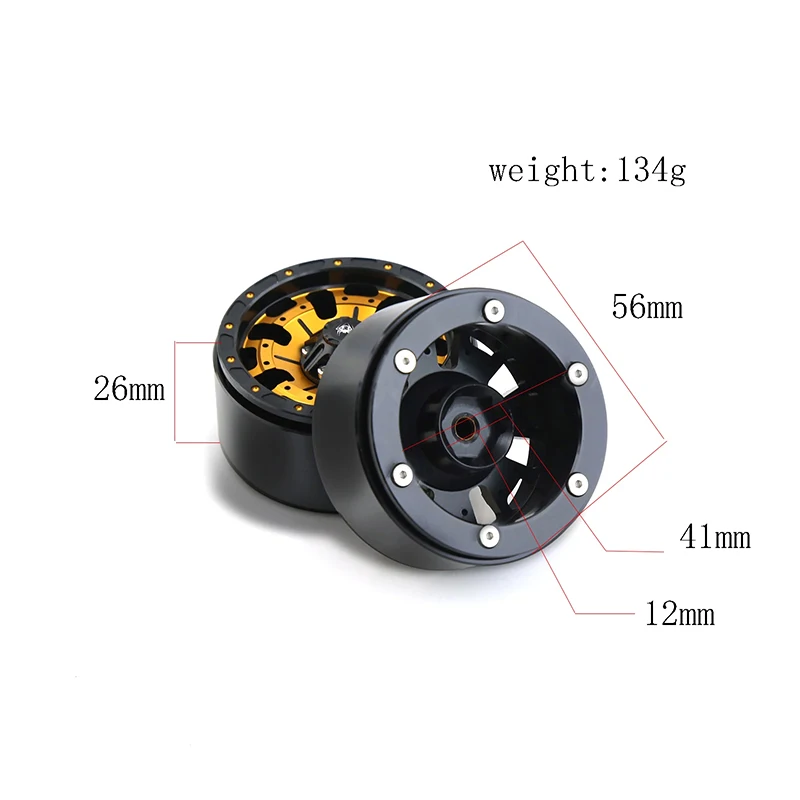 4 pçs cnc liga de alumínio 1.9 beadlock aro da roda para 1/10 rc rastreador carro axial scx10 90046 axi03007 trx4 VS4-10 redcat gen8 rbx10