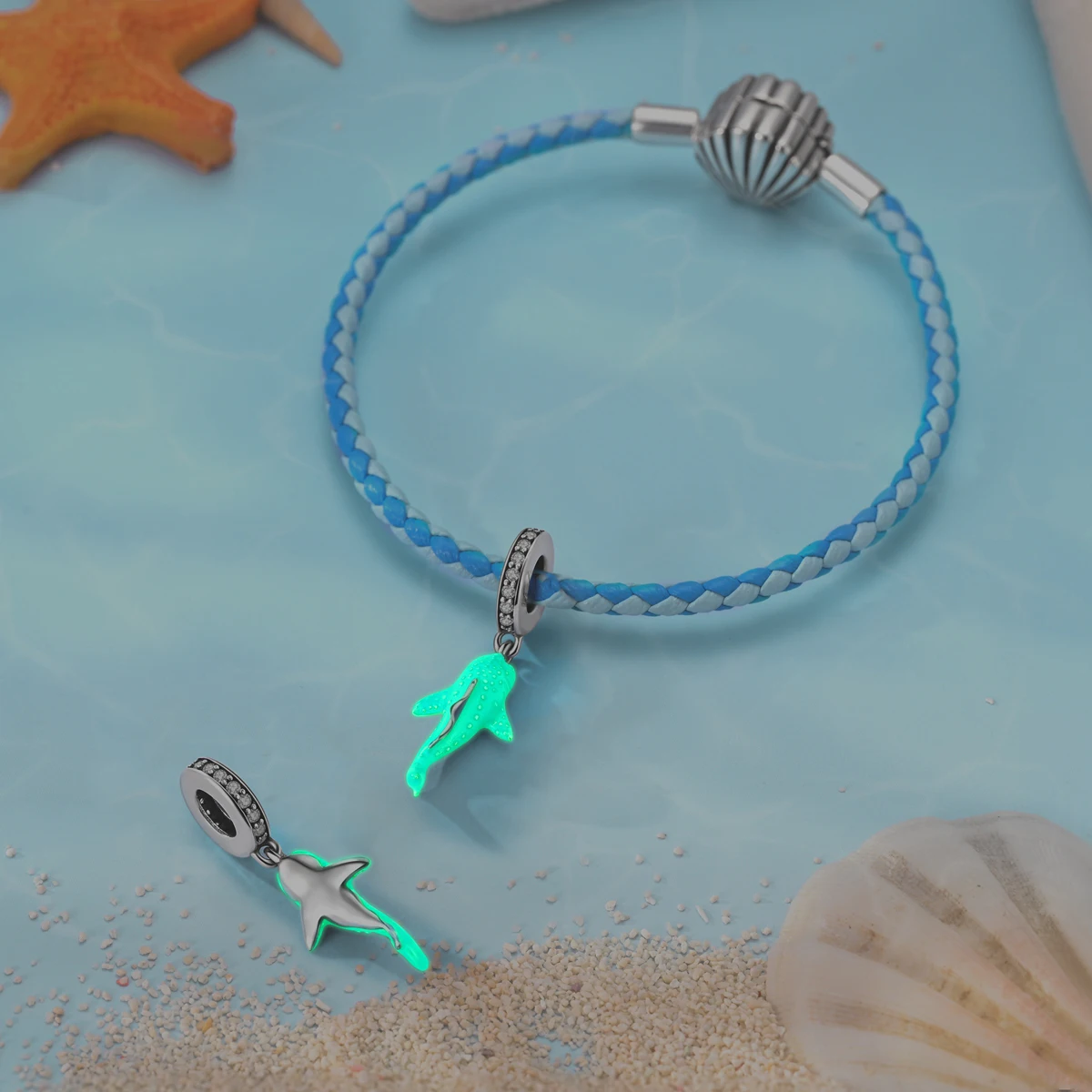 Charms Original 925 Silver Blue Beads Fit Bracelet Pendant Diy For Woman Fine Jewelry