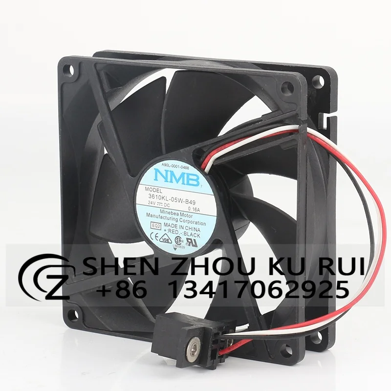 

3610KL-05W-B49/3610ML-05W-B49Вентилятор корпуса DC24V 0,16A Оригинальный вентилятор системы NMB Fanuc с шарикоподшипником Инверторный шкаф Осевой охлаждающий вентилятор